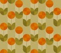 Spring tulip in geometry style seamless pattern