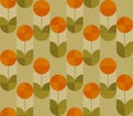 Spring tulip in geometry style seamless pattern