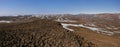 Spring in tundra (Panorama of north Siberia) Royalty Free Stock Photo