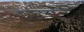 Spring in tundra (Panorama of north Siberia) Royalty Free Stock Photo