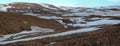 Spring in tundra (Panorama of north Siberia) Royalty Free Stock Photo