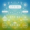 Spring Typographic Design Set. Retro and Vintage Style Templates. Royalty Free Stock Photo