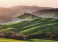 Spring undulating fields in Tuscany