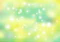 Spring vector bokeh abstract background in green and yellow colo