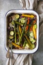 Spring veggies baked and served