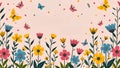 Spring Vibes: Colorful Floral and Butterfly Pattern Design