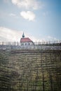 Spring view of Chapel of St Claire and vineyards Royalty Free Stock Photo