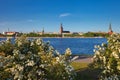 Spring View of Old Town of Riga and Daugava River. Riga, Latvia. Royalty Free Stock Photo