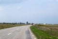 Spring view of the road in the middle of nowhere, Oland island, Sweden