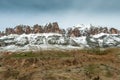 Spring view of the Sella group, next to the pass Pordoi