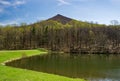 Spring view of Sharp Top Mountain and Abbott Lake Royalty Free Stock Photo