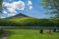 Spring View of Sharp Top Mountain and Abbott Lake Royalty Free Stock Photo