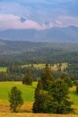 Spring view of the Tatra Mountains in Poland from Spisz and Podhale. Royalty Free Stock Photo