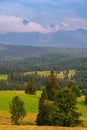 Spring view of the Tatra Mountains in Poland from Spisz and Podhale.