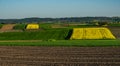 Spring view of an urbanized farming region Royalty Free Stock Photo