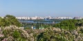 Spring view of Vydubychi Monastery in Kyiv Royalty Free Stock Photo