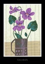 Spring violets flowers in a cup Royalty Free Stock Photo