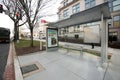 An empty public transport stop in the US capital Washington DC