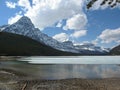 Spring at Waterfowl Lakes in the Canadian Rocky Mountains, Banff National Park, Alberta, Canada Royalty Free Stock Photo