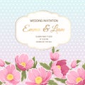 Spring wedding invitation pink anemone hellebore