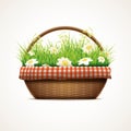 Spring in wicker basket Royalty Free Stock Photo