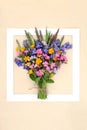 Spring Wildflower Posy Background Frame