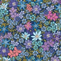 Spring Wildflowers Print. Seamless Floral Pattern. Flower Design