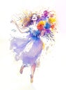 Spring Woman Ai Generated Watercolor