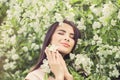 Spring woman outdoors fashion portrait Royalty Free Stock Photo