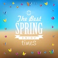 Spring word, Abstract background, paper butterflies - spring the