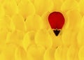 Spring yellow with one red tulip petal background. Royalty Free Stock Photo