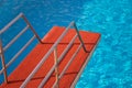 Springboard of a swimming pool diving tower