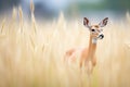 springbok in mid-graze with mouthful of grass