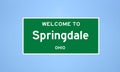 Springdale, Ohio city limit sign. Town sign from the USA.