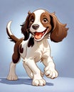 Springer Spaniel setter puppy dog cartoon character