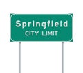 Springfield City Limit road sign