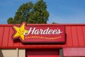 Hardee`s fast food restaurant known for their charbroiled thickburger Royalty Free Stock Photo