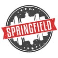 Springfield Illinois Round Travel Stamp Icon Skyline City Design. Seal Badge Illustration Vector.