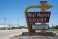 The famous neon sign - Rest Haven Court, a motel along historic Route 66 Royalty Free Stock Photo