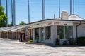 The office and rooms of the Rest Haven Court, a famous motel along historic Route 66 Royalty Free Stock Photo