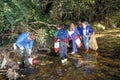 School Children Help in a River and Stream Clean-up