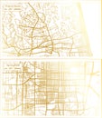 Springfield and Virginia Beach USA City Map Set Royalty Free Stock Photo