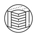 Springless bed mattress black line icon. Based on monolithic or typesetting blocks. Pictogram for web page, mobile app, promo. UI