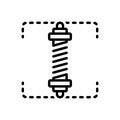 Black line icon for Springs, bounce and compress