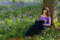 Springtime bluebells and a book Royalty Free Stock Photo