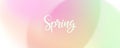 Springtime blurred background. Spring theme soft colored gradients and hand lettering for creative seasonal graphic design. Royalty Free Stock Photo