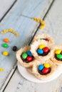 Coconut nests filled with Easter eggs