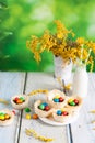 Coconut nests filled with Easter eggs