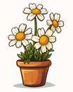 Springtime Delights: A Whimsical Illustration of Coveted Daisies Royalty Free Stock Photo