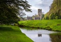 Springtime at Fountains Abbey ruins in Yorkshire, England